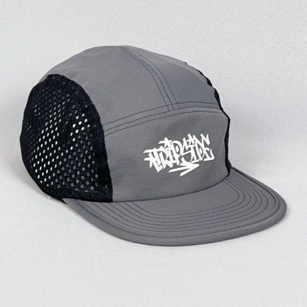 Boné Five Panel Trip Side Tela logo Front - Cinza - Aba Flexível