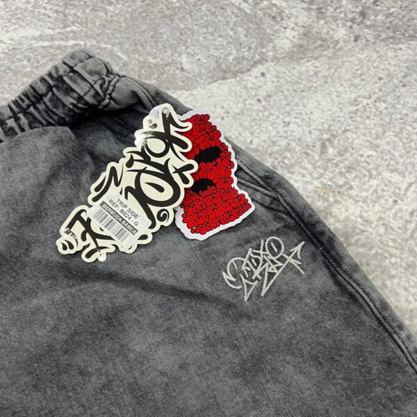 Bermuda Jeans Baggy Trip Side (Preto Estonado) P/G e GG - Imagem 4