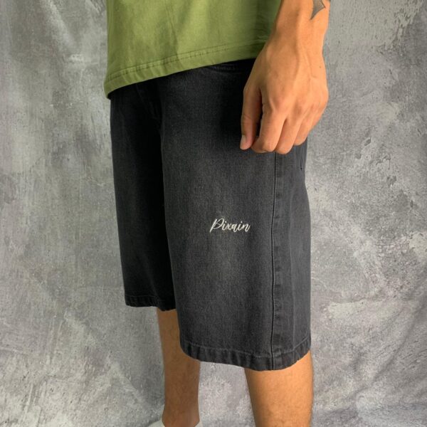 Bermuda Jeans Balão Logo Pixain Culture - N48 - Imagem 2
