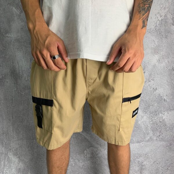 Bermuda Cargo `Puxador` Hype Street (Bege/Preto) G