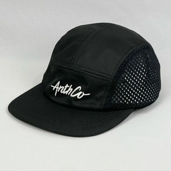 BONÉ FIVE PANEL ANTH CO MESH PRETO TELA