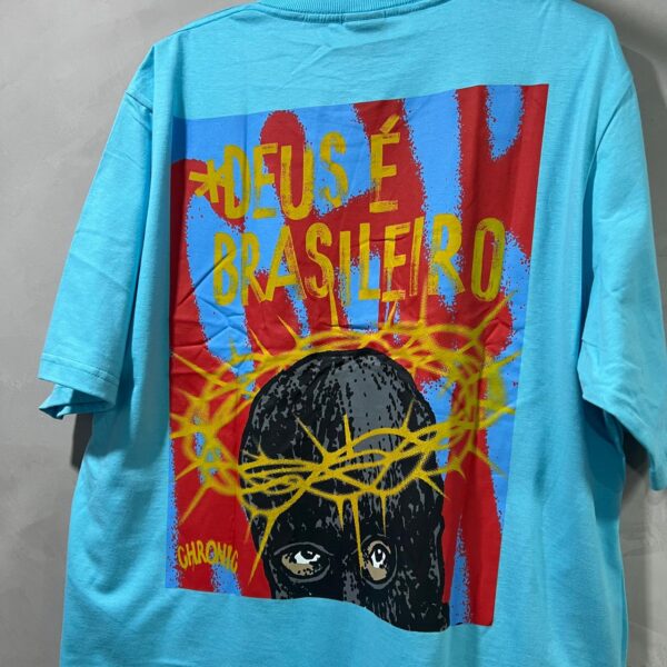 Camisa Chronic `Deus é Brasileiro`(Azul) GG - Imagem 3