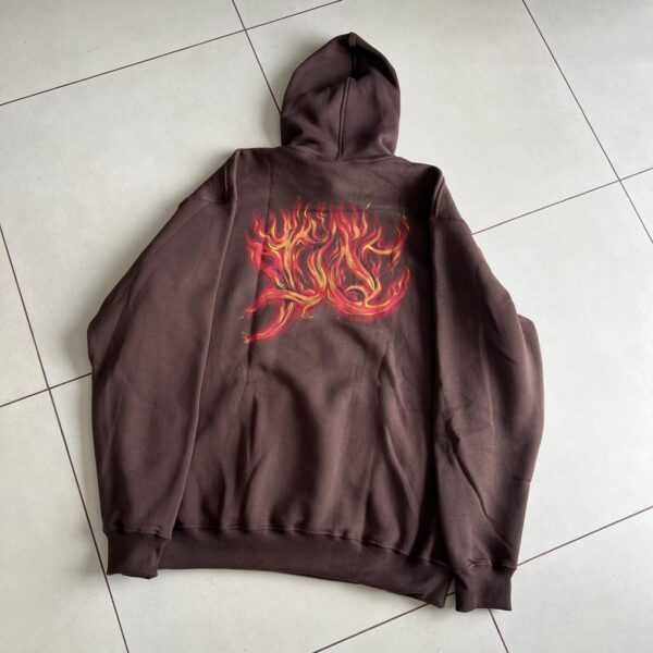 MOLETOM PLANO C HOODIE "FLAMES" (MARROM) - Imagem 6