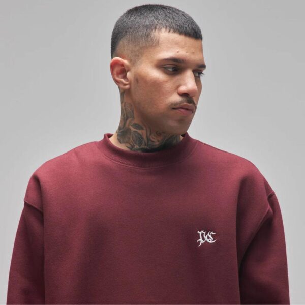 BLUSA MOLETOM PLANO C  CREWNECK "PC" WINE - Imagem 3