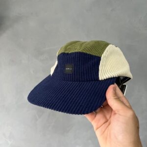 Boné Five Panel Veludo QC Anth (Azul/Creme/Verde)