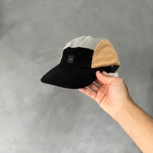 Boné Five Panel Veludo QC Anth (Preto/Cinza/Bege)