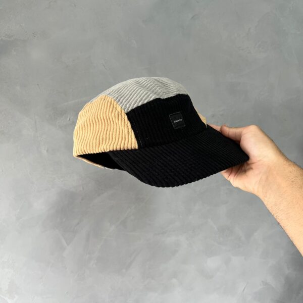 Boné Five Panel Veludo QC Anth (Preto/Cinza/Bege) - Imagem 3