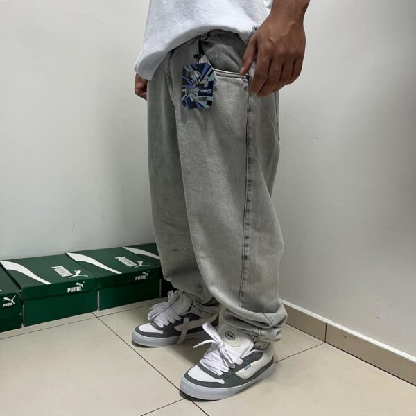 Calça Jeans Baggy Gray Denim Cinza - Imagem 2